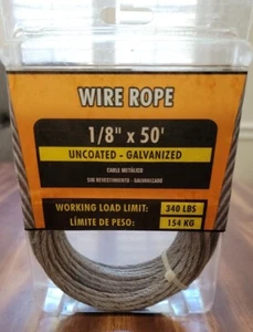 Ironman Wire Rope High Performance 1/8" X 50' Galvanized Wire Rope  load 340lbs - Bild 1 von 7