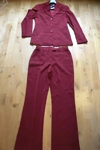 Hosenanzug, 2 teilig , Gr 18/ 36, bordeux rot - Bild 1 von 4