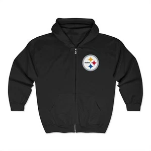 Pittsburgh Steelers Hoodie Sweatshirt, Unisex Full Zip Winter Fan Apparel, - Picture 1 of 3