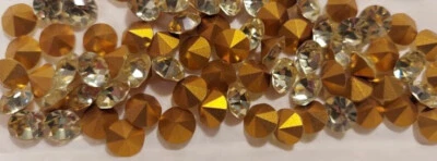 Paquete de 72 Vintage NUEVO Swarovski Art. Redondo laminado oro amarillo 1100 JONQUIL SS40 Foto 1 de 4