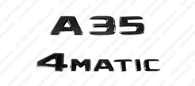 Logotipos de maletero con emblemas negros brillantes letras para Mercedes-Benz A35 4Matic AMG W177 Foto 1 de 4