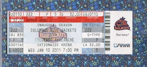 Peter Forsberg G#156 Joe Sakic G#427 Ticket 1-10-2001 Avalanche CBJ Parker FIGHT - Picture 1 of 4