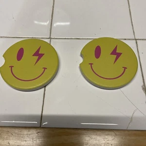 Fahrzeug Untersetzer Smily Face 2 5/8" Durchmesser (2) Stck. - Bild 1 von 2
