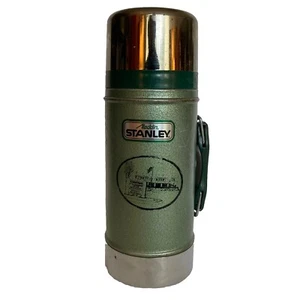 Vtg Aladdin Stanley Hot / Cold Thermos Bottle 24 oz Wide Mouth A-1350B Green USA - Picture 1 of 13