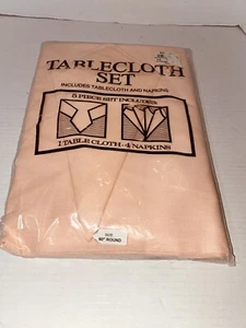 Bardwil Linens - 60” Round Tablecloth & 4 Napkin Set- Pink - New - Picture 1 of 2