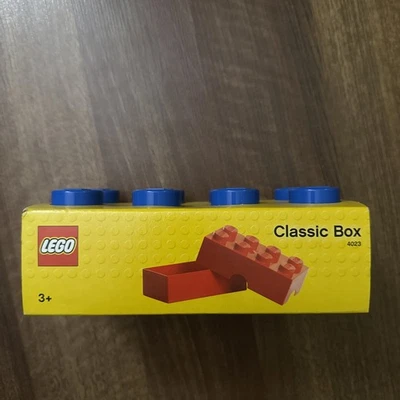 LEGO 4023 Blau Brotdose 8 Knöpfe 2x4 Stein Aufbewahrungsbehälter Classic Box Neu - Bild 1 von 3