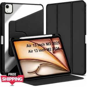Case For iPad Air 13 M2 M3 2024/25 Leather Case Cover 13-Inch Auto Wake Sleep UK - Picture 1 of 43