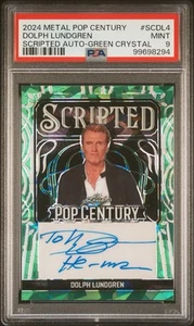 2024 Leaf Pop Century Dolph Lundgren Auto 1/1 Scripted Green PSA 9 Highest Rated - Picture 1 of 4