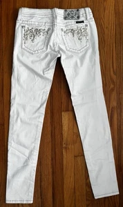 Miss Me White Denim Skinny Jeans JE573752R Size 26 - Picture 1 of 11
