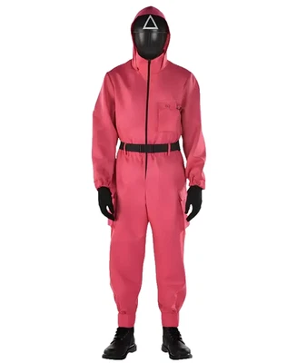Men's Halloween Style Pink Jumsuit Adult Costume - Image 1 of 4