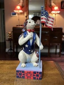 6.5"x2.5" Jim Shore Heartwood Creek "I Pledge My Heart To America" Dog Figurine - Picture 1 of 5