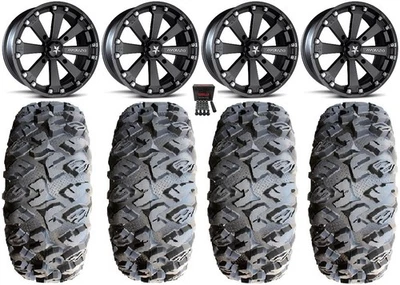 MSA Black Kore 14" ATV Wheels 27" MotoClaw Tires Arctic Cat TBX TRV MudPro - Image 1 of 4