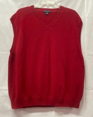 Chaleco Suéter Club Room Charter Club Para Hombre Rojo Lana Informal Golf Cuello en V Talla XXL Foto 1 de 4