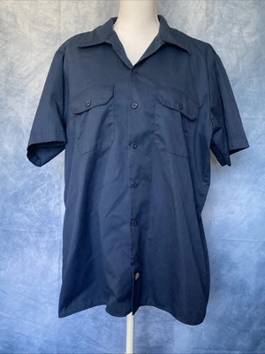 Camisa de trabajo vintage azul marino con botones para mujer Dickie’s talla grande años 80 Foto 1 de 4