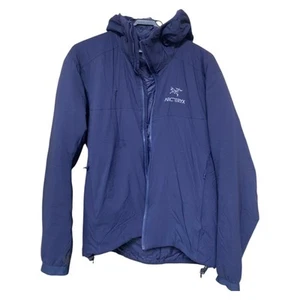 Arc'teryx Atom AR Hoodie Jacket Navy Outdoor Repair Patch Used - Picture 1 of 11