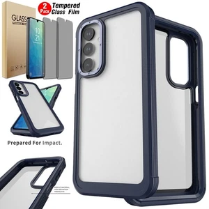 For Samsung Galaxy A16 5G Transparent Case Rugged Cover / Privacy Tempered Glass - Picture 1 of 30