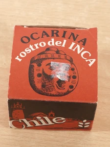 Vintage Chilenische Okarina Rostro del Inca Terrakotta Flöte Mingaco S.A. Originalverpackt - Bild 1 von 10