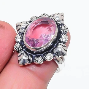 Pink Kunzite Gemstone Handmade 925 Sterling Silver All Size Ring For Gift - Picture 1 of 1