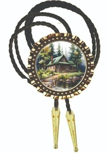 Corbata Bolo arte verano Wilderness Cabin Alaska regalo para papá accesorios para corbata - Imagen 1 de 1