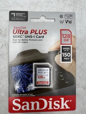 SanDisk Ultra PLUS 128GB SD Card - New & Sealed - Image 1 of 2