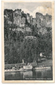 Ansichtskarte Rathen/Sächsische Schweiz - Bastei mit dem Dampfer "Pirna" - s/w - Bild 1 von 2