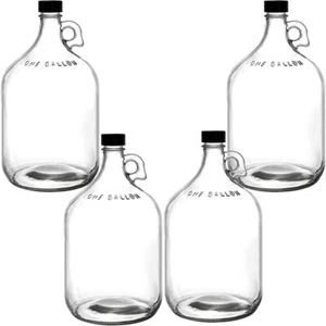 4X 3.8L 1 Galón Vaso Demijohn Carboy Botella Scew Top Vino Spirits Himiel - Imagen 1 de 5