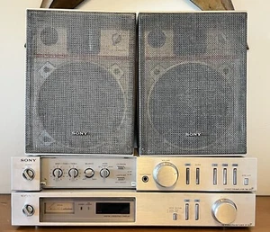 Vtg Sony Falcon TAE-20F/ST-10F/SA-10F Preamplifier & Tuner W/ 2 Speakers Works - Picture 1 of 23
