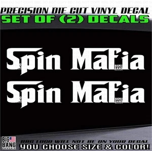 2 Spinning Mafia Decal Sticker Fishing Style Fisherman SUV Car Truck Boat Window - Picture 1 of 4