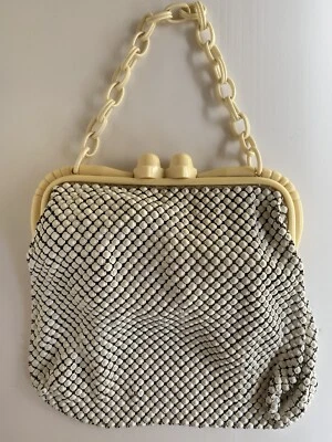 Oroton 1940s RARE Celluloid Glow Mesh White Bag Vintage Made In West Germany VTG - Image 1 of 4