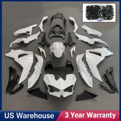 Kit de carenado de inyección sin pintar + pernos para Kawasaki Ninja 500 2024 2025 EE. UU.  Foto 1 de 4