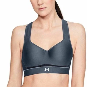 Under Armour Women's Warp Knit High Impact Sports Bra 32A Downpour Gray (044) - Picture 1 of 4