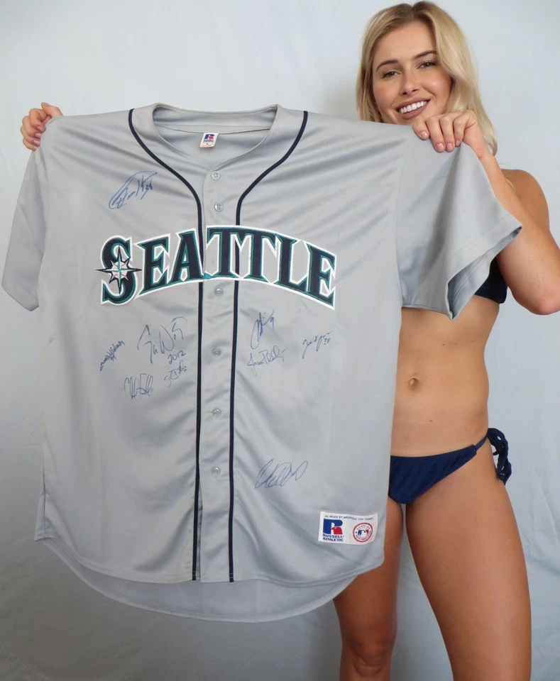 2012 Seattle Mariners team signed auto jersey Felix Hernandez Ichiro Suzuki JSA - Image 1 of 4