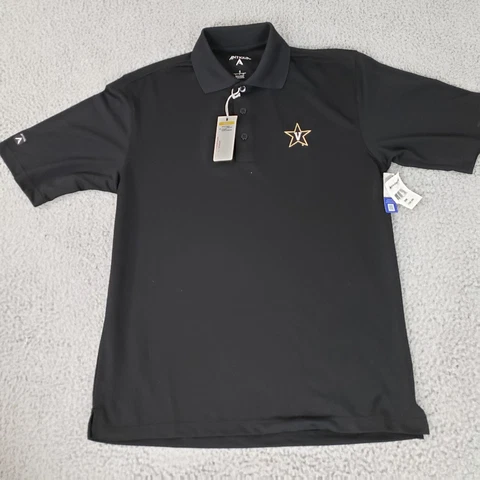 Vanderbilt Polo Shirt Mens Small Black Commodores Antigua NEW Polyester Golf Cover