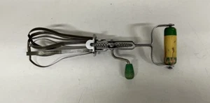 Vintage Rotary Hand Whisk Egg Beater Stainless Steel Wooden Handles - Picture 1 of 11