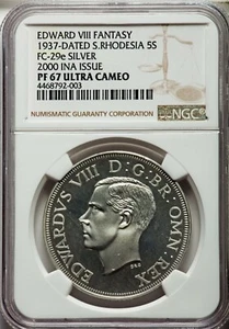 Corona Fantasía Eduardo VIII de S. Rhodesia - 1937 - NGC PR67UC - Imagen 1 de 2