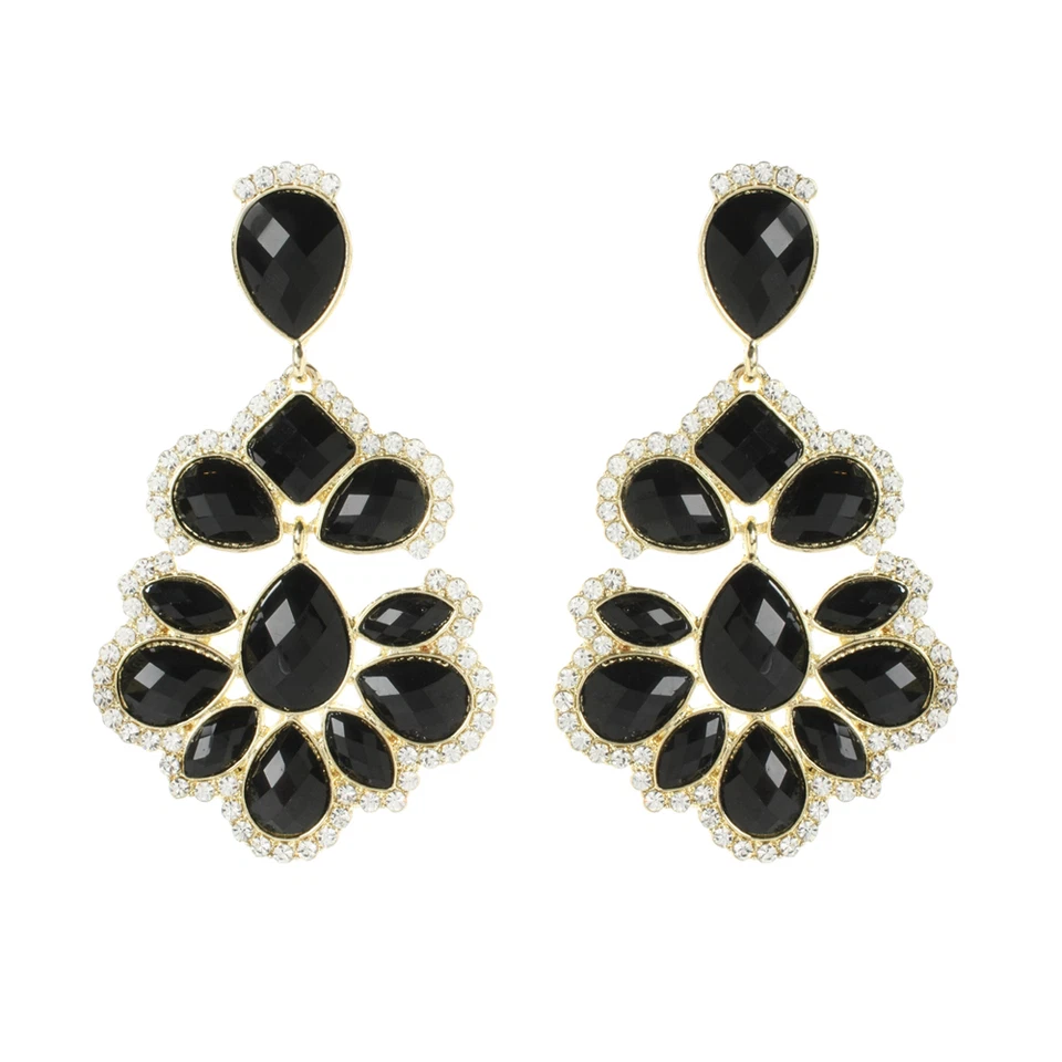 Pendientes grandes Amrita Singh Nello estrella cristal resina negra ERC 5087 NUEVOS CON ETIQUETAS Foto 1 de 1