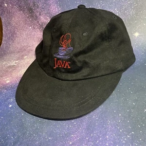Vintage 1990s Sun Microsystems Java Tech Apple Computer Black Hat Cap Adjustable - Bild 1 von 3