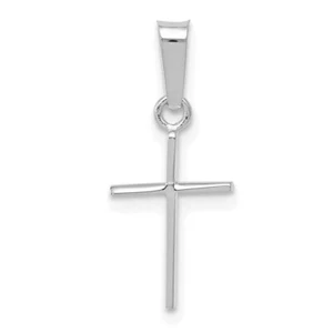 14k White Gold Polished Cross Solid Pendant 0.45gm L-19mm, W-8.2mm - Picture 1 of 2