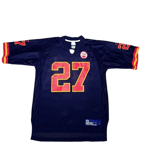 Reebok NFL Kansas City Chiefs L Johnson #27 Black Mesh Jersey Men's Large Cover