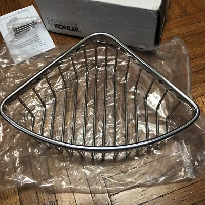 KOHLER 1896-S Cesta de Ducha Esquina Mediana Estante Pulido Inoxidable Nuevo En Caja Foto 1 de 4