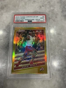 2020 Panini Absolute Zack Moss Rookie Auto Gold 09/10 Bills PSA 9 Buffalo Bills - Picture 1 of 2