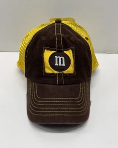 Vintage M&M's Elliott Sadler #38 Distressed Adjustable Trucker Hat Brown OSFM - Picture 1 of 8
