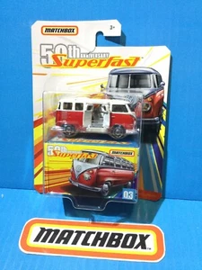 MATCHBOX SUPERFAST 50th ANNIVERSARY ‘59 VOLKSWAGEN 23 MICROBUS #3 RED/WHITE VAN - Picture 1 of 6