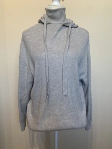 Zara Gray Sweater Hoodie Sz M Womens Excellent Condition High Neck - Picture 1 of 7