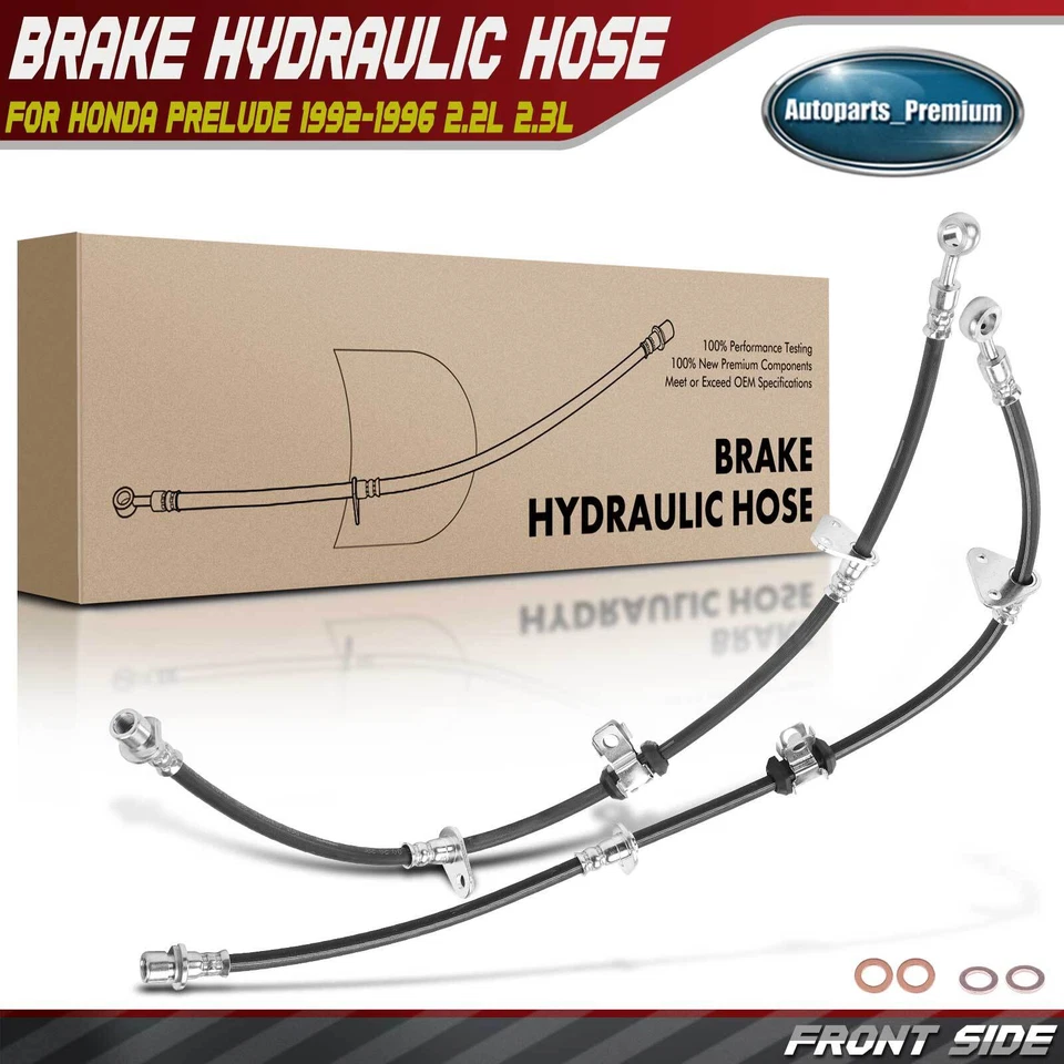 2 передних левых и правых тормозных гидравлических шланга для Honda Prelude 1992-1996 2,2 л 2,3 л - Изображение 1 из 4