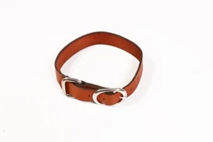 Collar de perro de cuero artesanal de lino hecho a mano y cosido a mano cuero de grano completo - Imagen 1 de 2