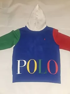 Polo Ralph Lauren Boys Large 14/16 Hoodie sweater Logo Double-Knit - Picture 1 of 6