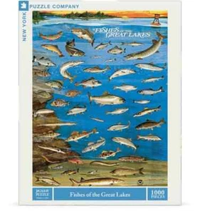 Fishes of the Great Lakes 1000 Piece Jigsaw Puzzle NYPC New - Picture 1 of 2