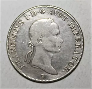 S1 - Austria 20 Kreuzer 1833-B Extremely Fine / Extremely Fine + Silver Coin - Picture 1 of 2