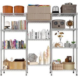 Adjustable Storage Shelves NSF Wire Shelving Unit Multiple Rows Shelving Shelves - Picture 1 of 13